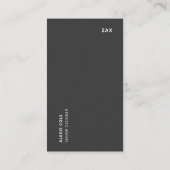 Minimalistisch eenvoudig zwart-wit, modern visitekaartje (Achterkant)