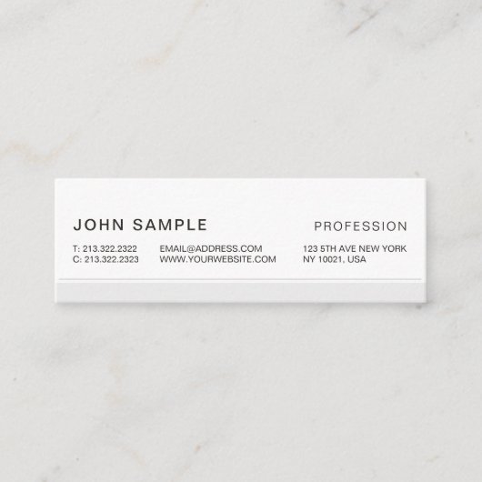 Minimalistisch eenvoudige, moderne professionele e mini visitekaartje (Voorkant)