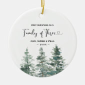 Minimalistisch Eerste Kerstmis als familie van dri Keramisch Ornament (Voorkant)