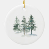 Minimalistisch Eerste Kerstmis als familie van dri Keramisch Ornament (Achterkant)