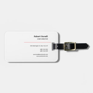 Minimalistisch effen rood zwart wit modern bagagelabel