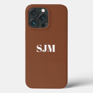 Minimalistisch Eigen monogram: sepia en wit iPhone 13 Pro Hoesje