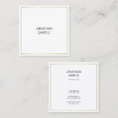 Minimalistisch elastisch Professional Gold-look Vierkante Visitekaartje (Voorkant / Achterkant)