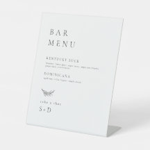 Minimalistisch Elegant Bar Menu Trouwbord