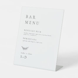 Minimalistisch Elegant Bar Menu Trouwbord Reclamebord Met Voetstuk