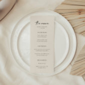 Minimalistisch Elegant Beige Script Wedding Menu