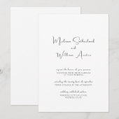 Minimalistisch Elegant Black & White Wedding Kaart (Voorkant / Achterkant)