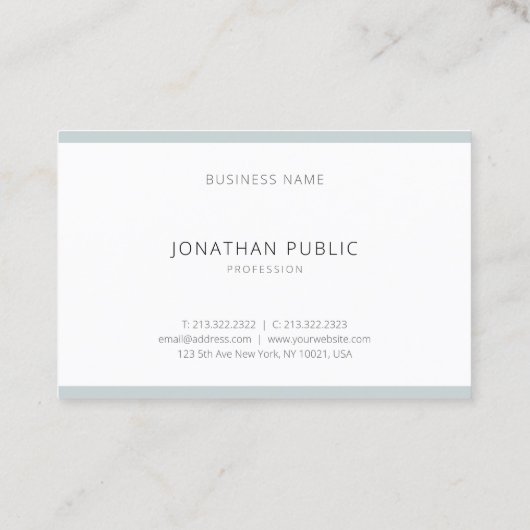 Minimalistisch Elegant Blauw Groen Eenvoudige Sjab Visitekaartje (Achterkant)