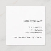 Minimalistisch Elegant Blauw Roos Gouden Schaar Ha Vierkante Visitekaartje (Achterkant)