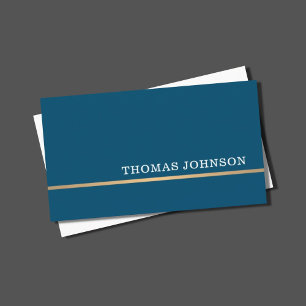 Minimalistisch Elegant Blue Faux Gold Line Attorne Visitekaartje