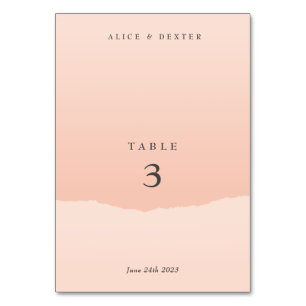 Minimalistisch Elegant Blush Bruiloft Tafelnummer