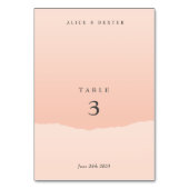 Minimalistisch Elegant Blush Bruiloft Tafelnummer (Achterkant)