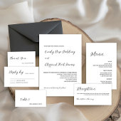 Minimalistisch Elegant Bruiloft Menu