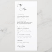 Minimalistisch Elegant Bruiloft Menu (Voorkant)
