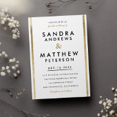 Minimalistisch Elegant Chique Wit Goud Strepen Bru Kaart