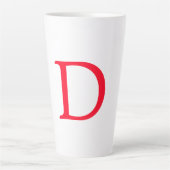 Minimalistisch Elegant Classical Red Monogram Init Latte Mok (Voorkant)