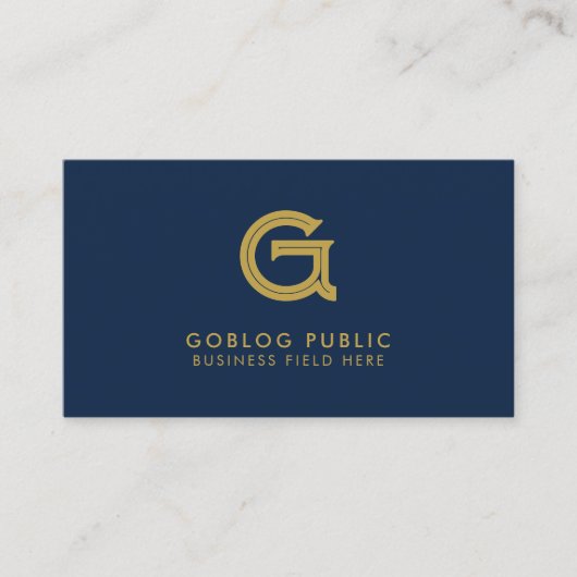 Minimalistisch Elegant Company Initiaal op donkerb Visitekaartje (Voorkant)