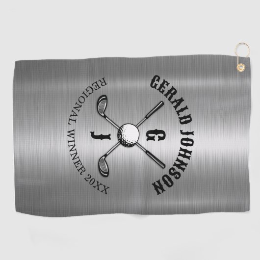Minimalistisch Elegant Custom Golf Monogram Ontwer Golfhanddoek (Horizontaal)