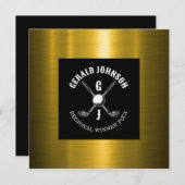 Minimalistisch Elegant Custom Golf Monogram Ontwer Kaart (Voorkant / Achterkant)