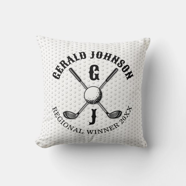 Minimalistisch Elegant Custom Golf Monogram Ontwer Kussen (Voorkant)