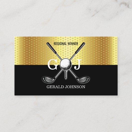 Minimalistisch Elegant Custom Golf Monogram Ontwer Visitekaartje (Voorkant)