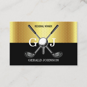 Minimalistisch Elegant Custom Golf Monogram Ontwer Visitekaartje