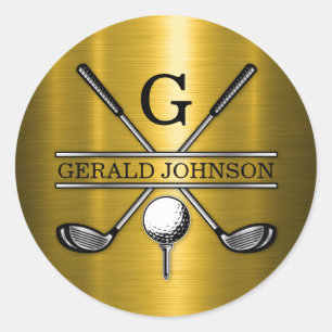 Minimalistisch Elegant Custom Golf Monogram Ronde Sticker
