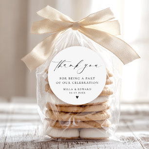 Minimalistisch Elegant Dank u bruiloft Ronde Sticker