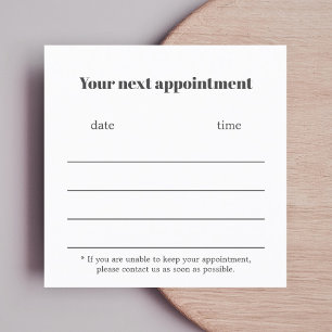 Minimalistisch Elegant Dark Grey White Afsprakenkaartje