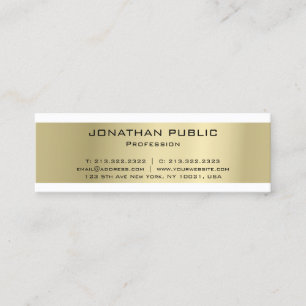 Minimalistisch elegant design Gold Luxe Modern Pla Mini Visitekaartje