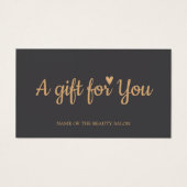 Minimalistisch Elegant Donkergrijs Gouden Salon Gi Visitekaartje (Voorkant)