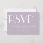 Minimalistisch Elegant Dusty Lila Deco Wedding Onl RSVP Kaartje (Voorkant)