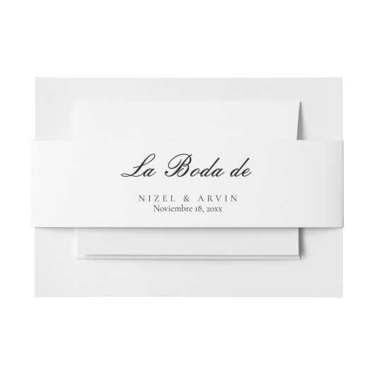 Minimalistisch Elegant Eenvoudig Spaans Bruiloft B Uitnodigingen Wikkel (Voorkant Voorbeeld)