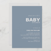 Minimalistisch Elegant Foral Blue Baby shower Kaart (Voorkant / Achterkant)