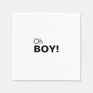Minimalistisch Elegant Formal Oh Boy Baby shower Servet