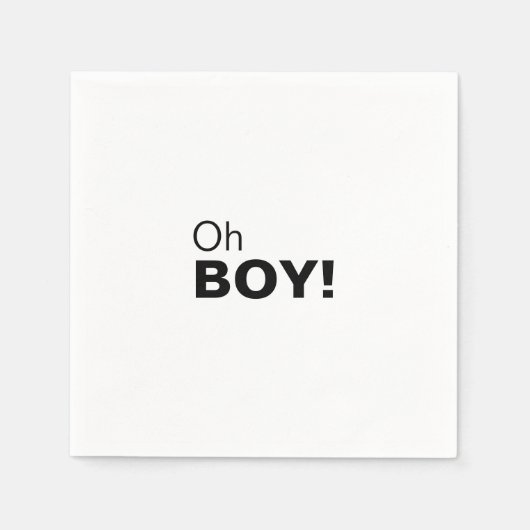 Minimalistisch Elegant Formal Oh Boy Baby shower Servet (Voorkant)