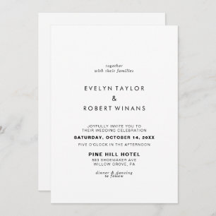 Minimalistisch elegant formeel front- en rughuweli kaart