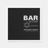 Minimalistisch elegant formele zwarte balk Mitzvah Servet (Voorkant)