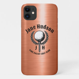 Minimalistisch Elegant Geborsteld Koper Golf Desig iPhone 11 Hoesje