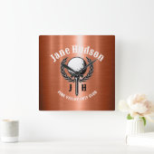 Minimalistisch Elegant Geborsteld Koper Golf Desig Vierkante Klok (Huis)