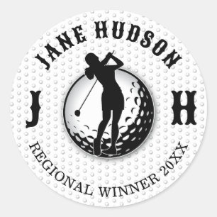Minimalistisch Elegant Golf Design Klassieke Ronde Sticker