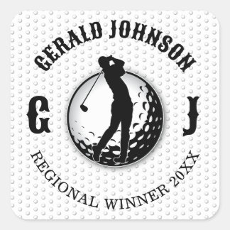 Minimalistisch Elegant Golf Design Klassieke Ronde Vierkante Sticker