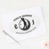 Minimalistisch Elegant Golf Design Ovale Sticker (Envelop)