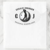 Minimalistisch Elegant Golf Design Ovale Sticker (Tas)