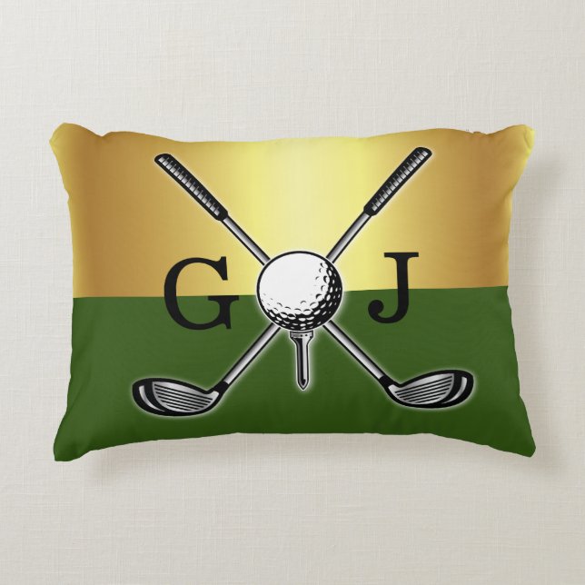 Minimalistisch Elegant Golf Monogram Accent Kussen (Voorkant)