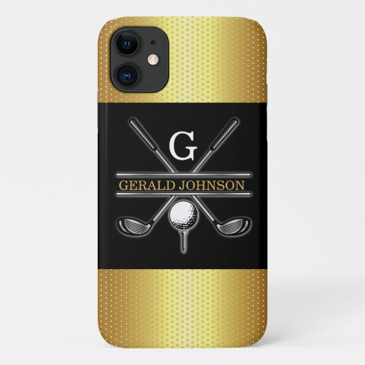 Minimalistisch Elegant Golf Monogram Case-Mate iPhone Case (Achterkant)