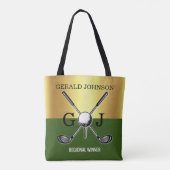 Minimalistisch Elegant Golf Monogram Draagtas (Achterkant)