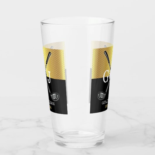 Minimalistisch Elegant Golf Monogram Glas (Rechts)