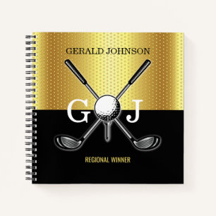 Minimalistisch Elegant Golf Monogram Notitieboek