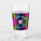 Minimalistisch Elegant Golf Monogram Ontwerp Glas (Voorkant)